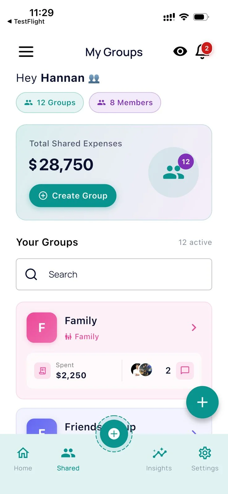 Group expenses and bill splitting